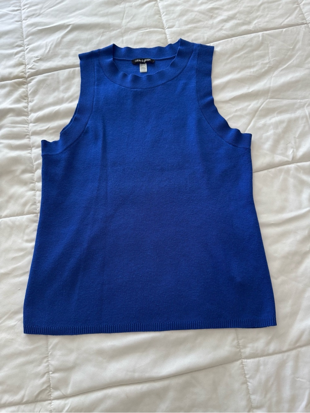 Cable & Gauge Royal Blue Sleeveless Knit Tank